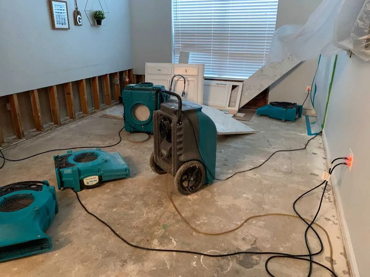 Dehumidifier in flood-cut room for Water Extraction & Removal in Atlantic Beach